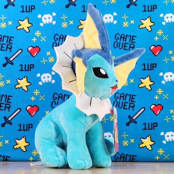 Jazwares Pokemon Vaporeon 8" UltraSoft Video Game Collectible Toy Plush NWT - Picture 2 of 8